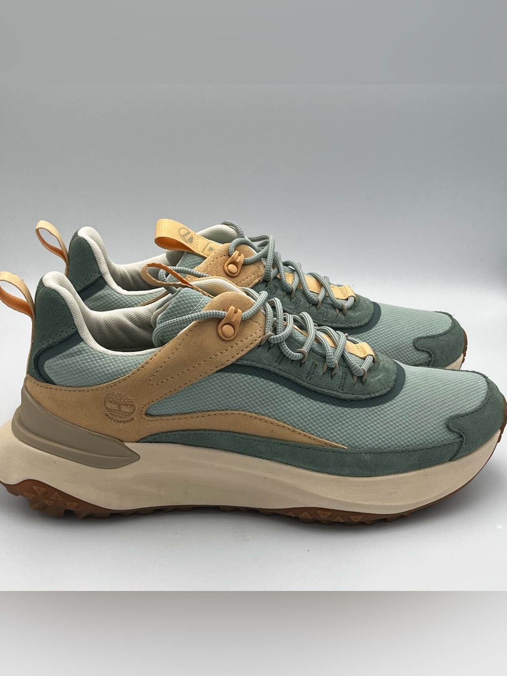 Timberland Women's Sage Green & Tan Low-Profile Trail Sneakers